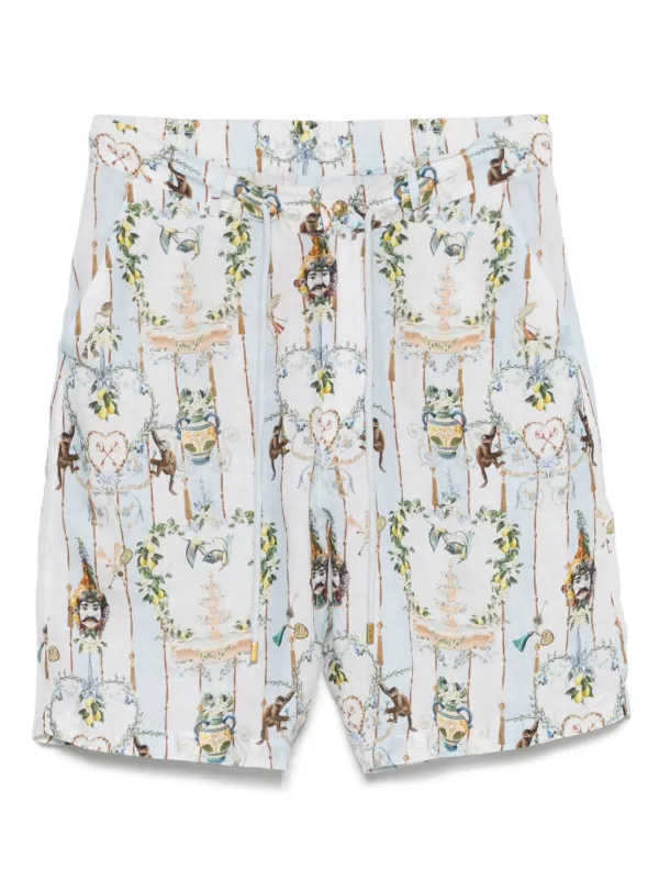 Camilla Linen Shorts in Blue