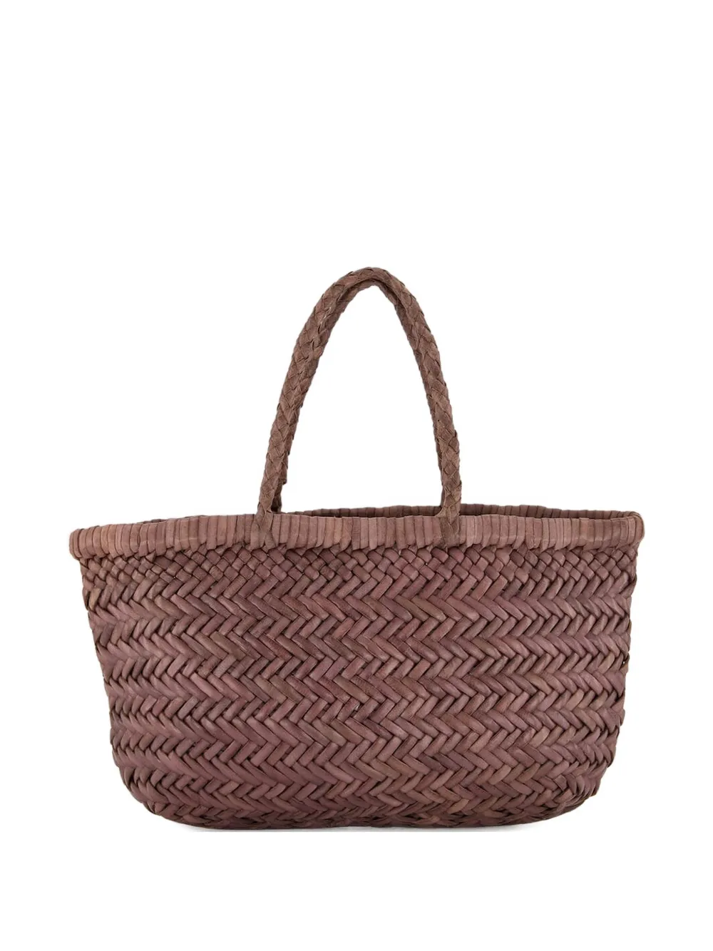 DRAGON DIFFUSION Borsa tote con motivo a spina di pesce - Marrone