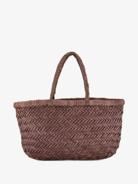 DRAGON DIFFUSION herringbone-weave leather tote bag