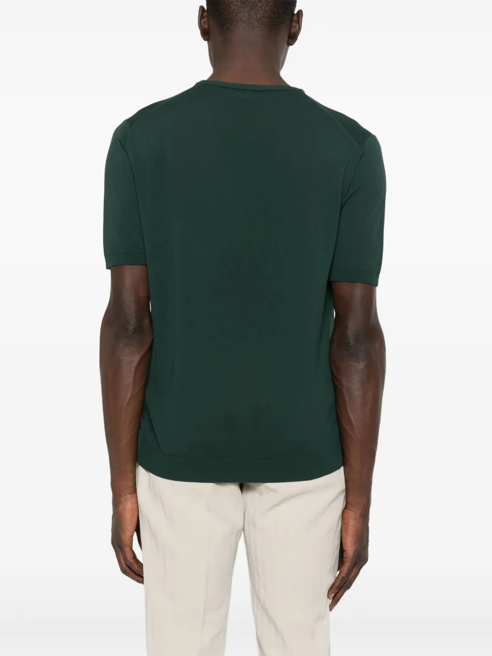 Roberto Collina Fijngebreid T-shirt Groen