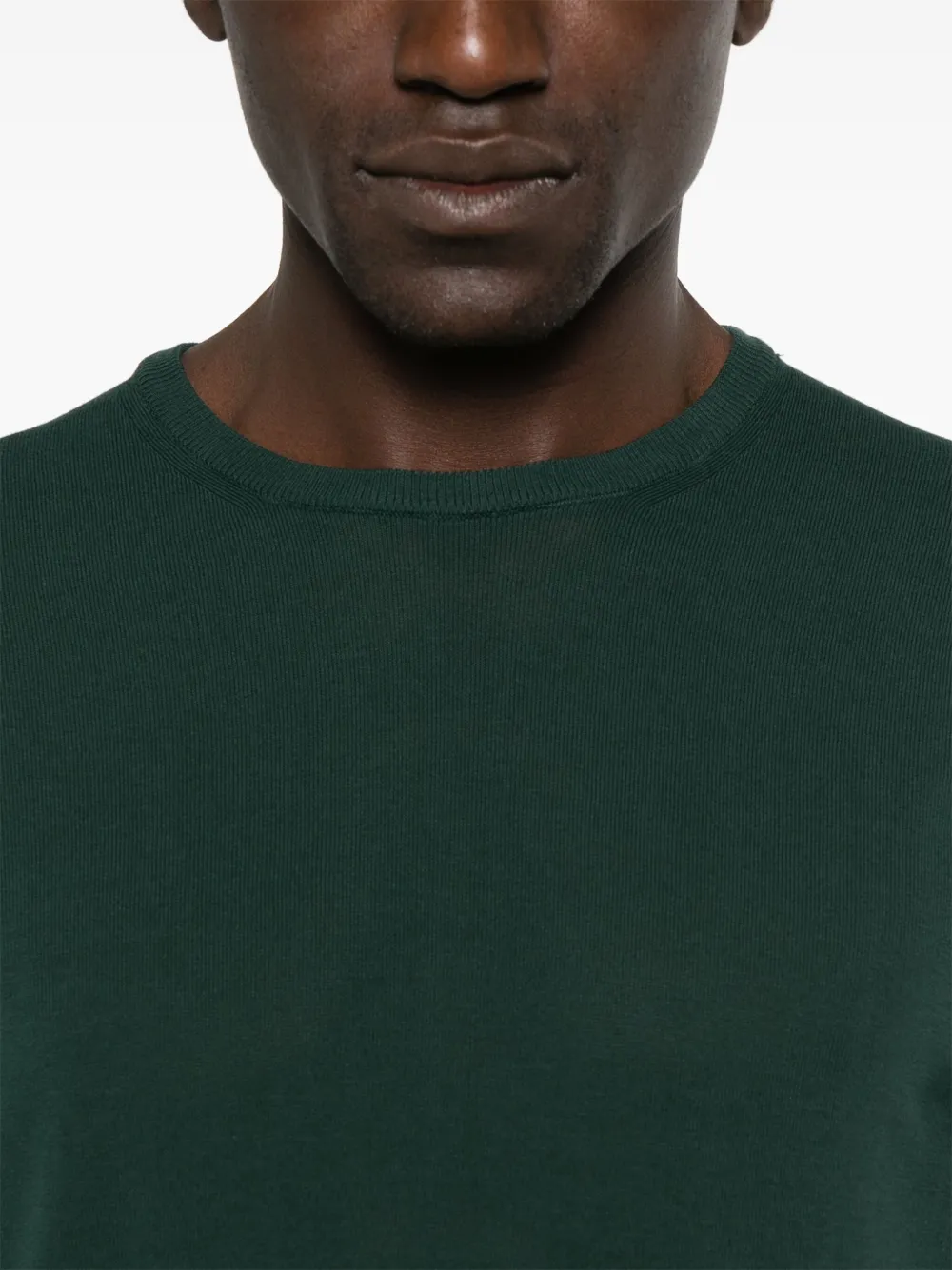 Roberto Collina Fijngebreid T-shirt Groen
