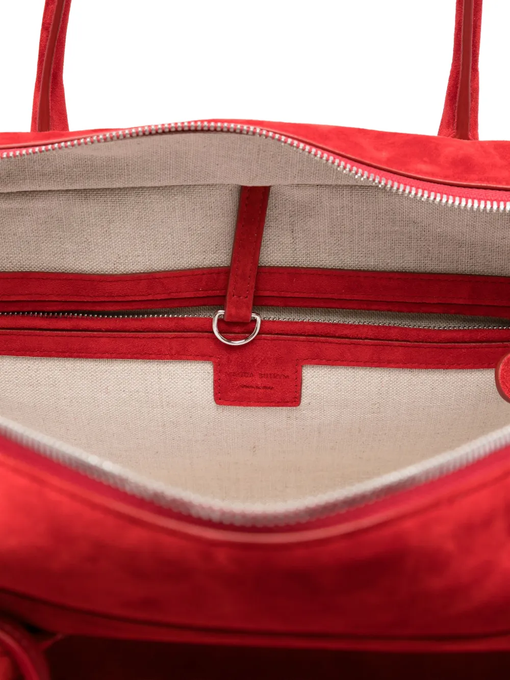 Magda Butrym Brigitte grote suède shopper Rood
