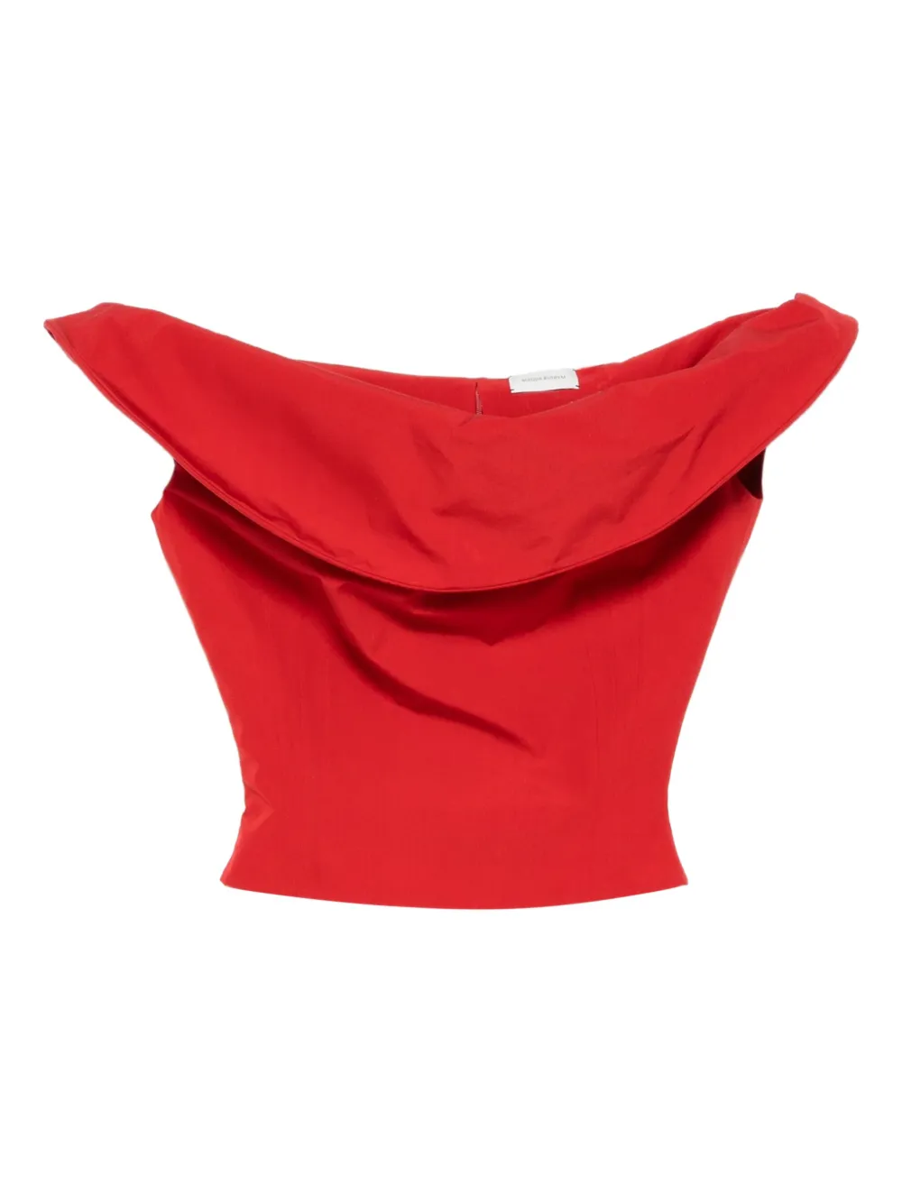 Magda Butrym cowl-neck cropped top | Red | Image 1