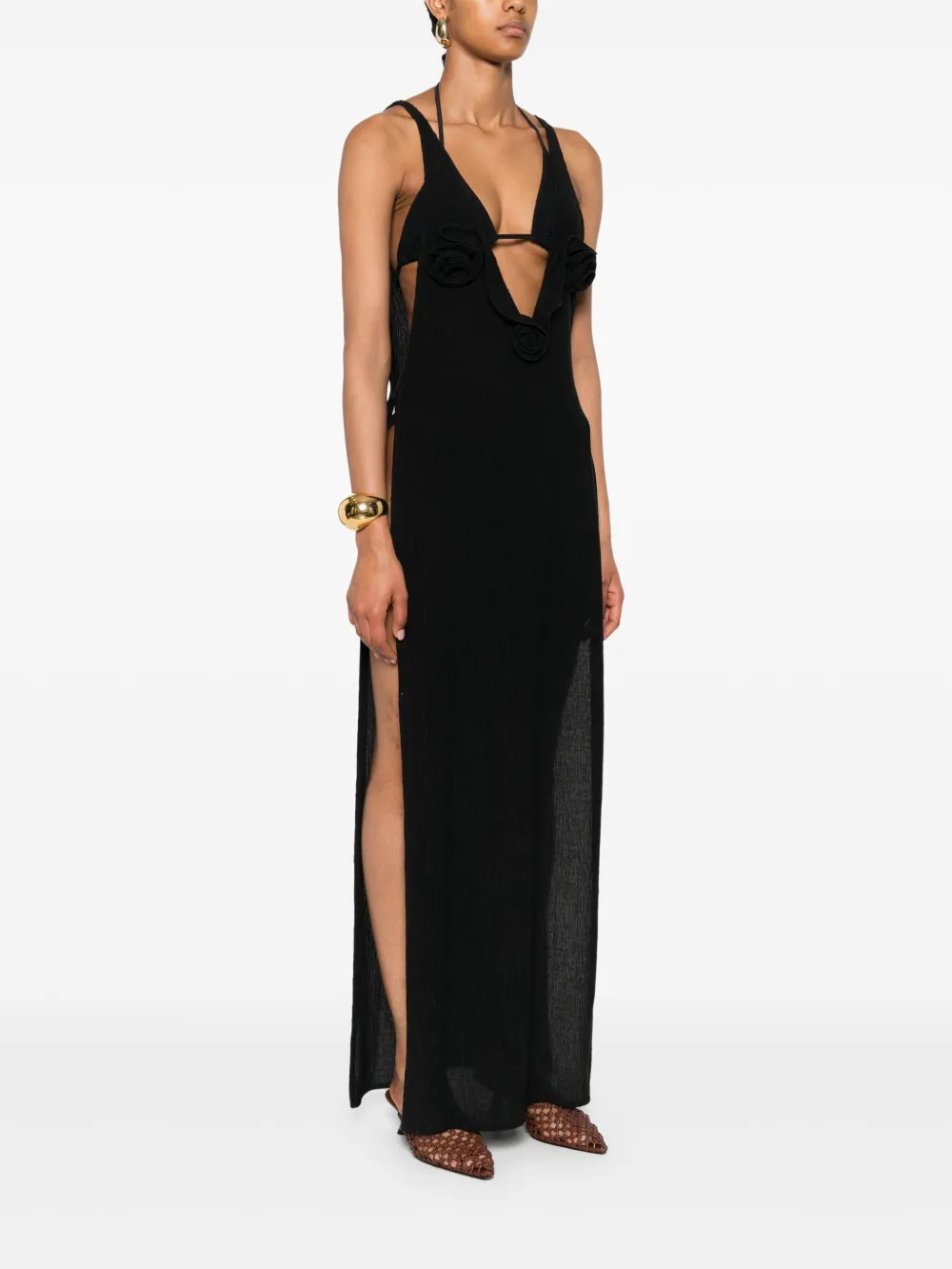 Magda Butrym V-neck maxi dress Zwart