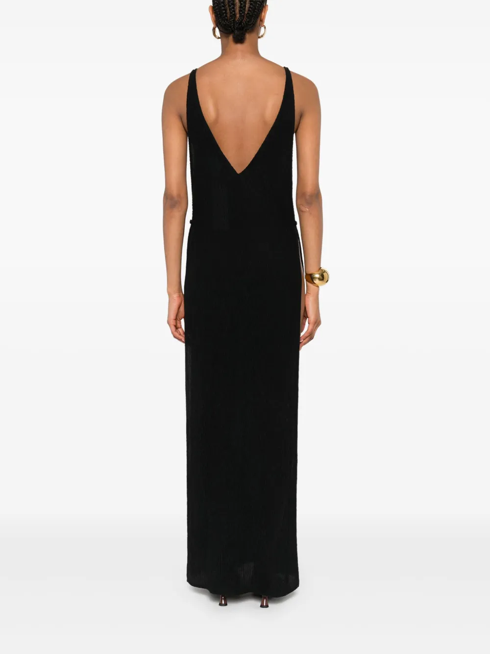 Magda Butrym V-neck maxi dress Zwart