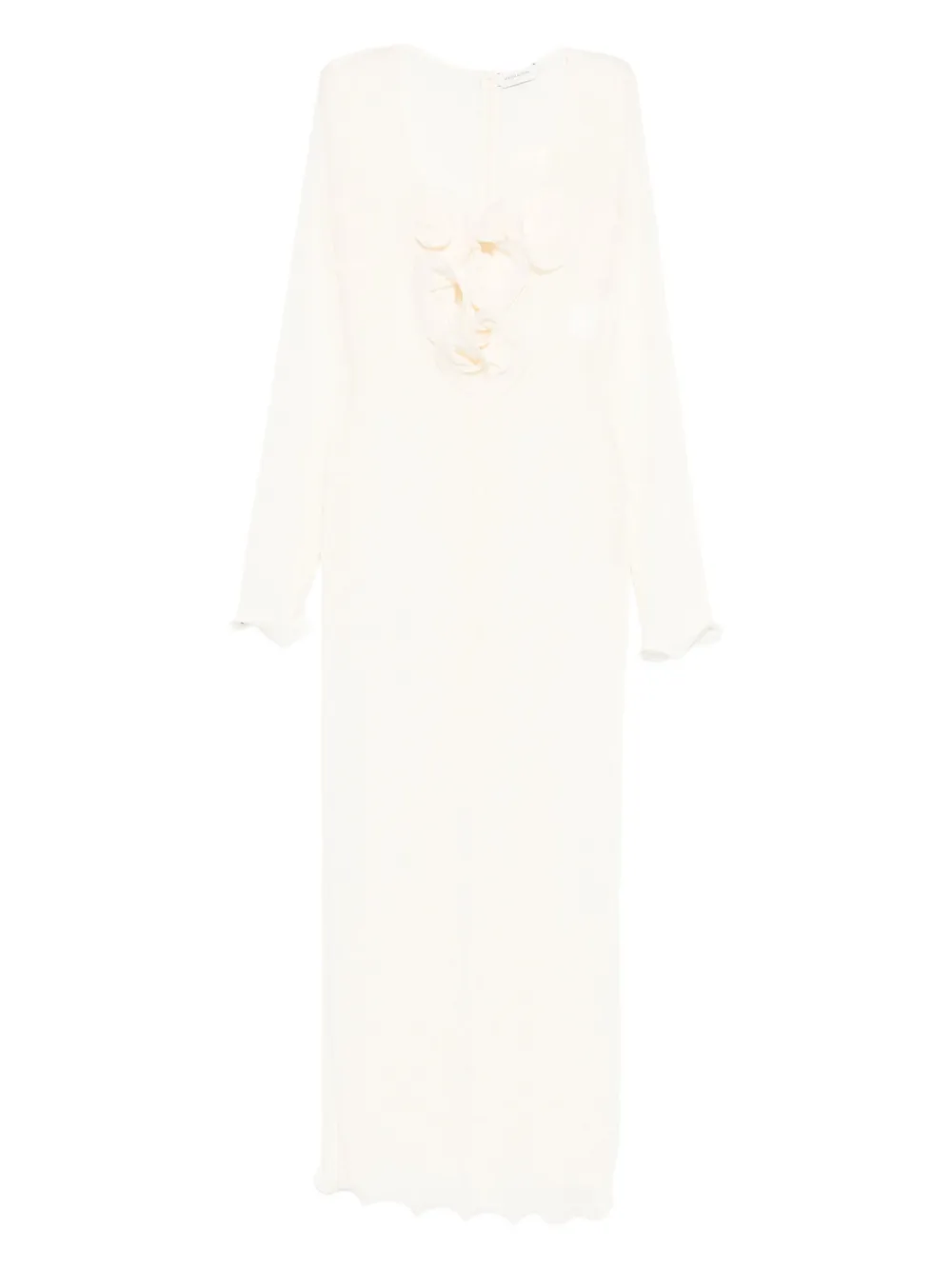 Magda Butrym floral-appliqué maxi dress Wit