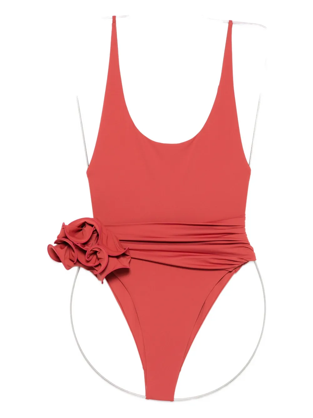 Magda Butrym floral-appliqué swimsuit Rood