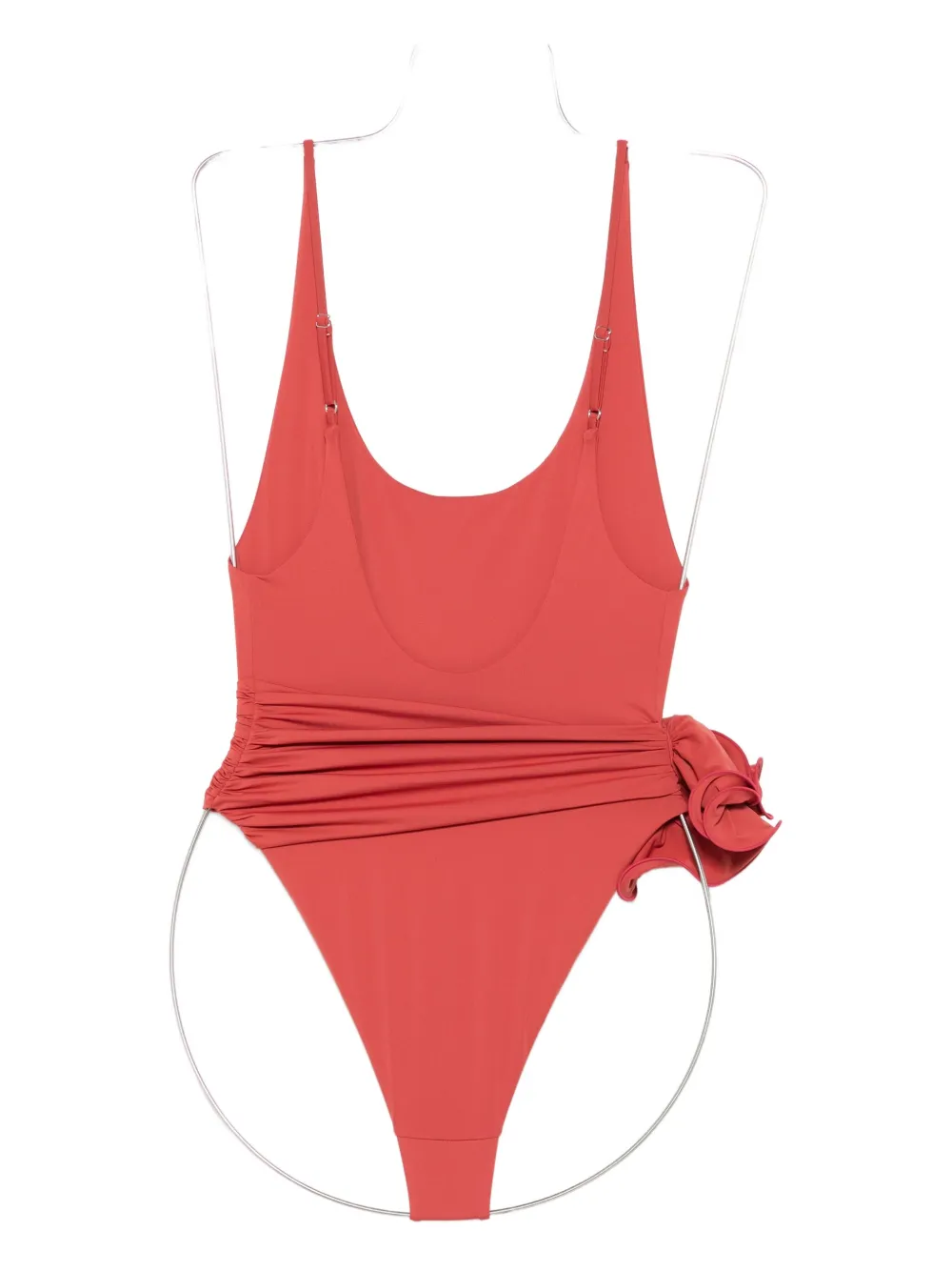 Magda Butrym floral-appliqué swimsuit Rood