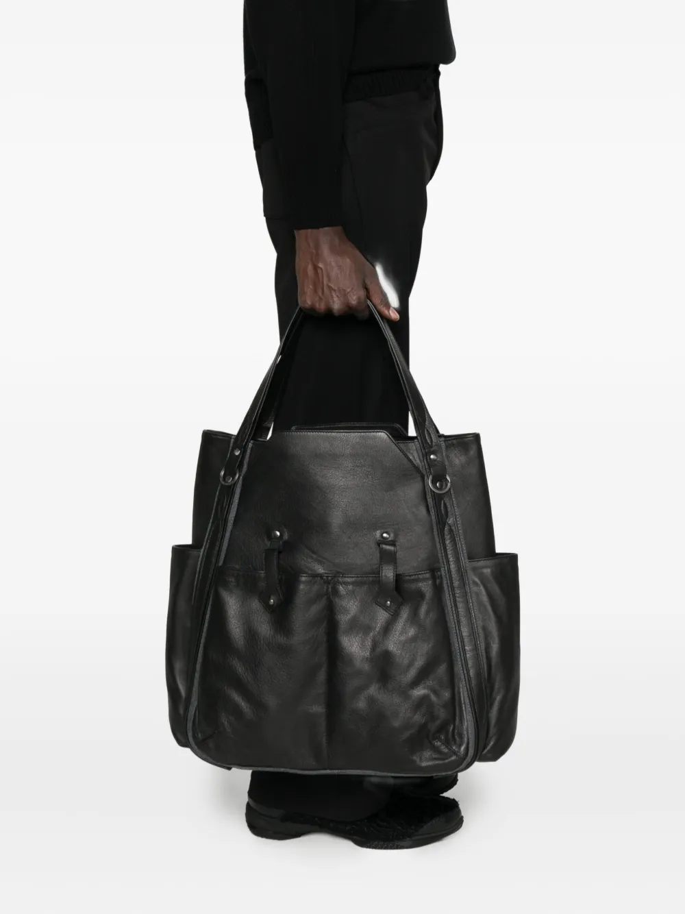 Kiko Kostadinov Inex Nappa Leather Tote Bag In Black