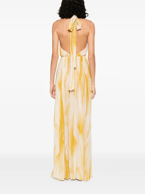 Elisabetta Franchi abstract-print Maxi Dress | Yellow | FARFETCH