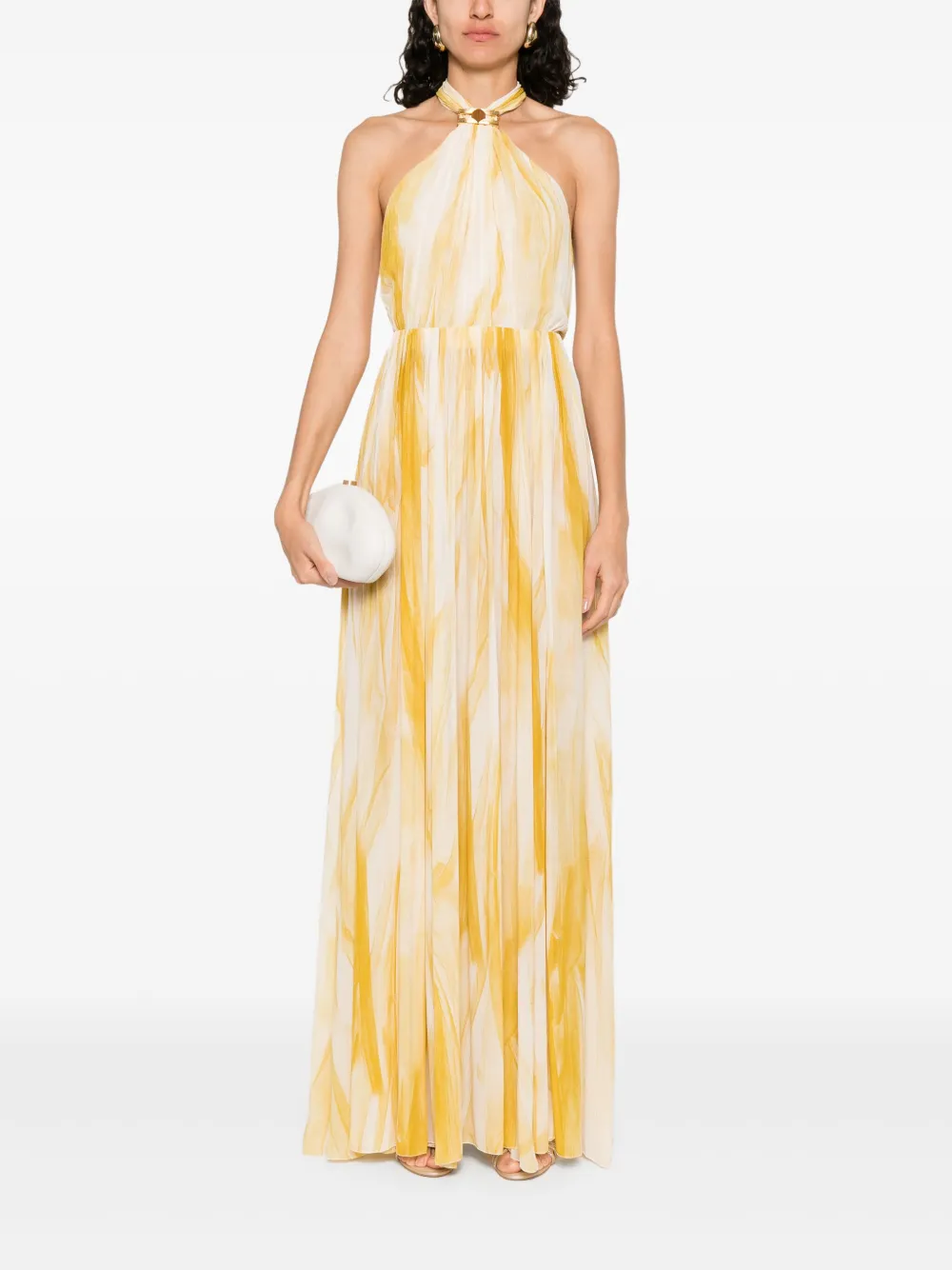 Elisabetta Franchi Maxi-jurk met abstracte print - Geel