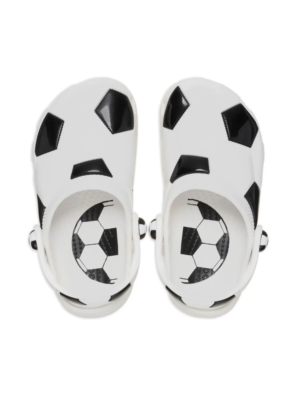 Crocs Kids Klompen met voetbalpatroon Wit