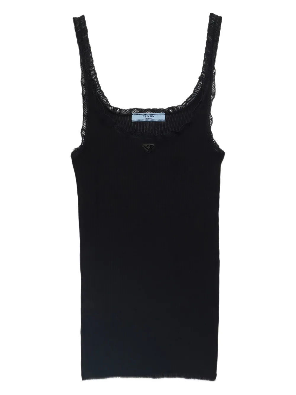 Prada Geribbelde tanktop Zwart