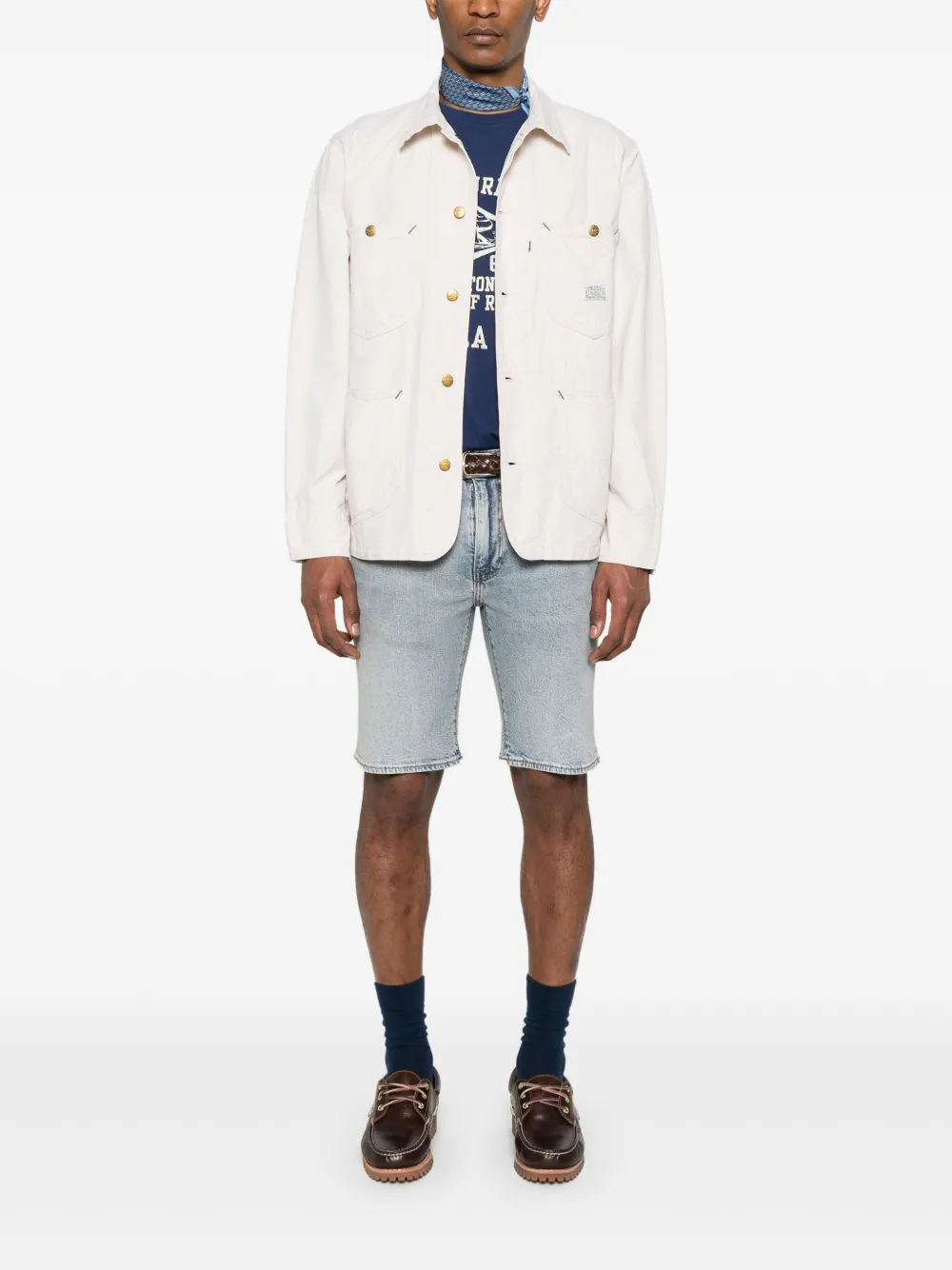 Polo Ralph Lauren Shirtjack met logopatch Beige