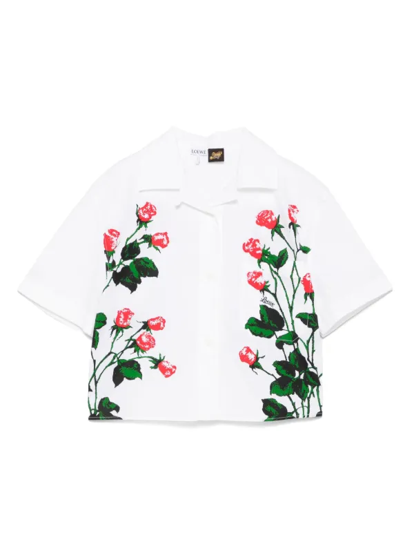 LOEWE フローラルプリントシャツ LOEWE floral-print Shirt | White | FARFETCH