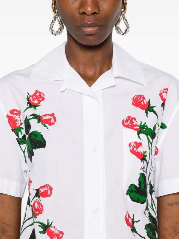 LOEWE フローラルプリントシャツ LOEWE floral-print Shirt | White | FARFETCH