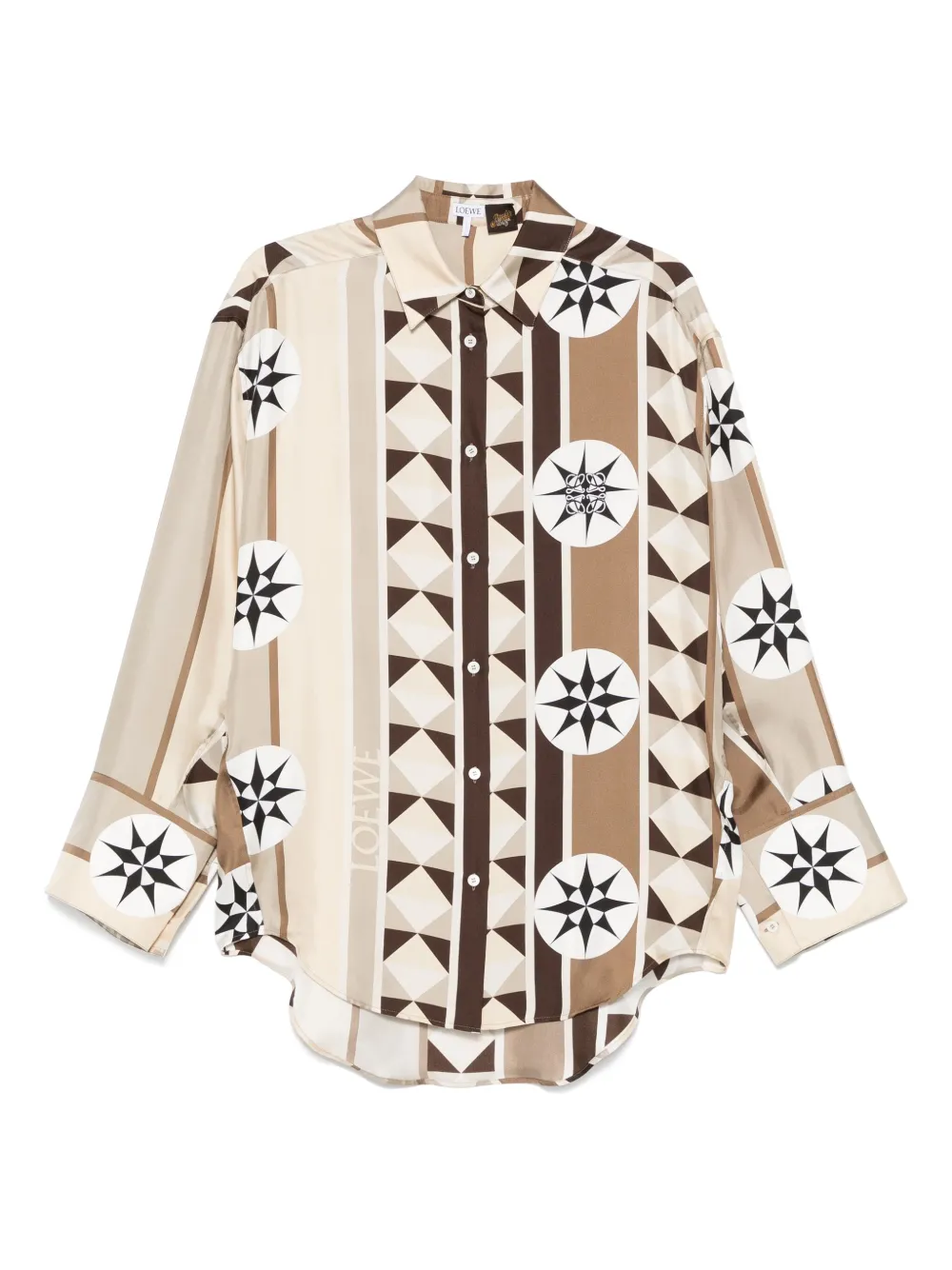 LOEWE Blouse met abstracte print Beige