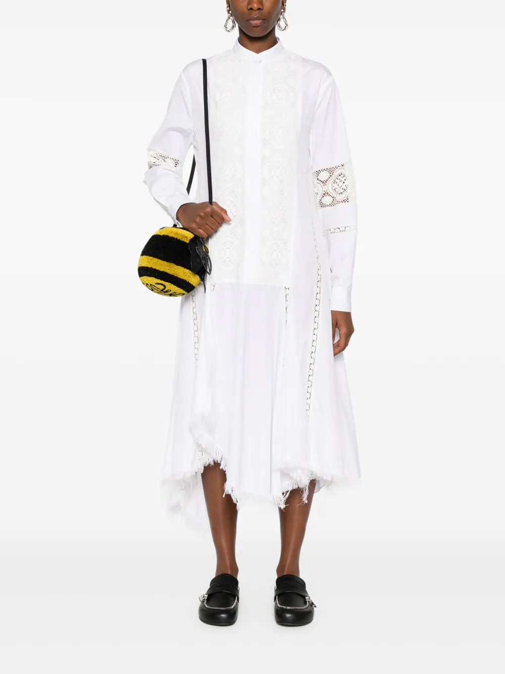 LOEWE Midi-jurk met kant - Wit