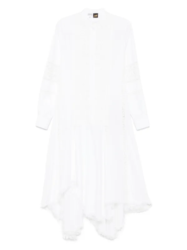 Loewe Lace-panelling Midi Dress in White