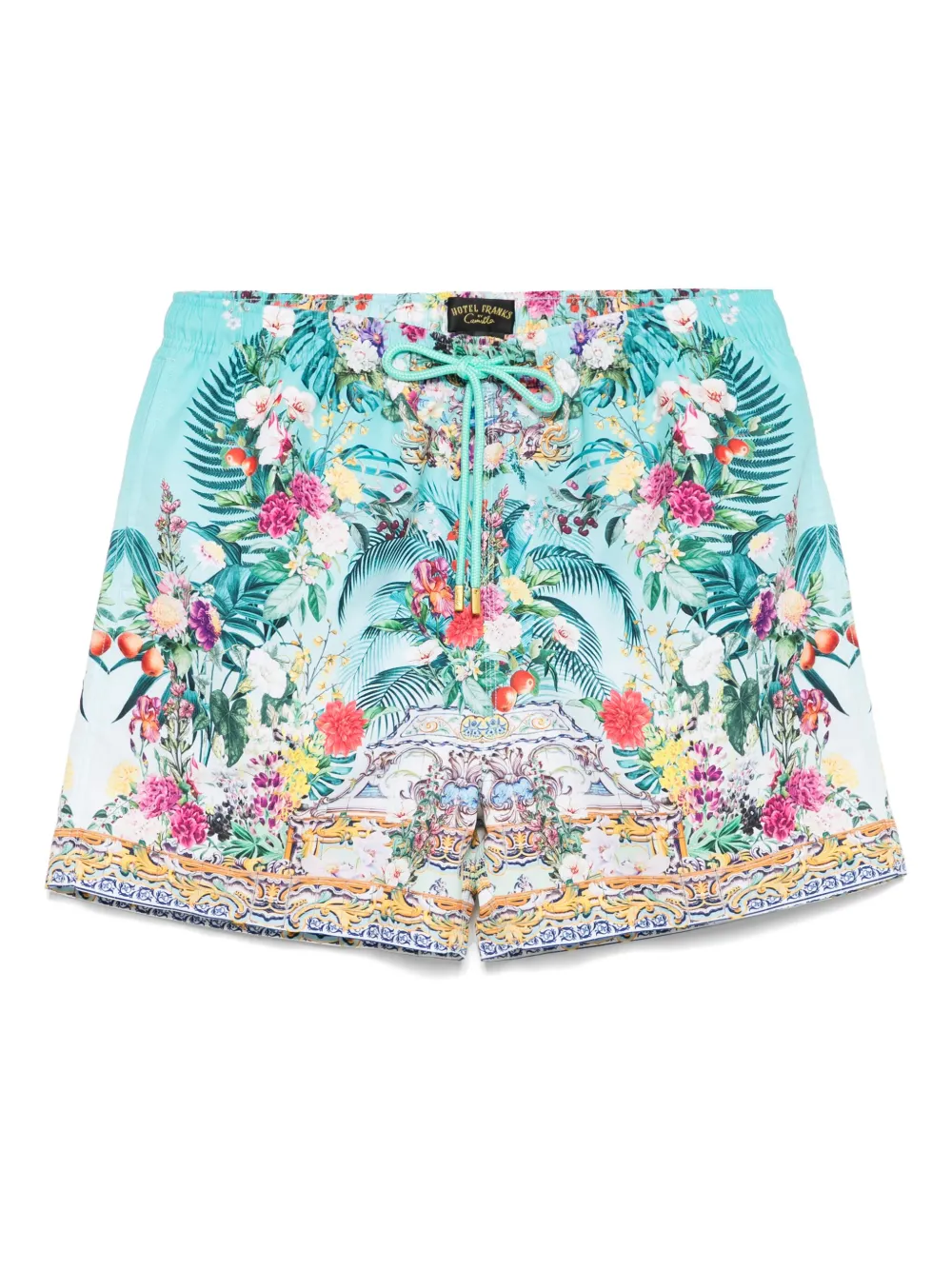 Gardens of Queluz-print swim shorts