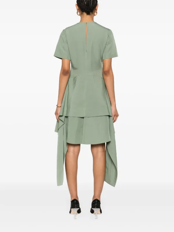 loewe green dress Loewe Crinkle-finish Midi Dress
