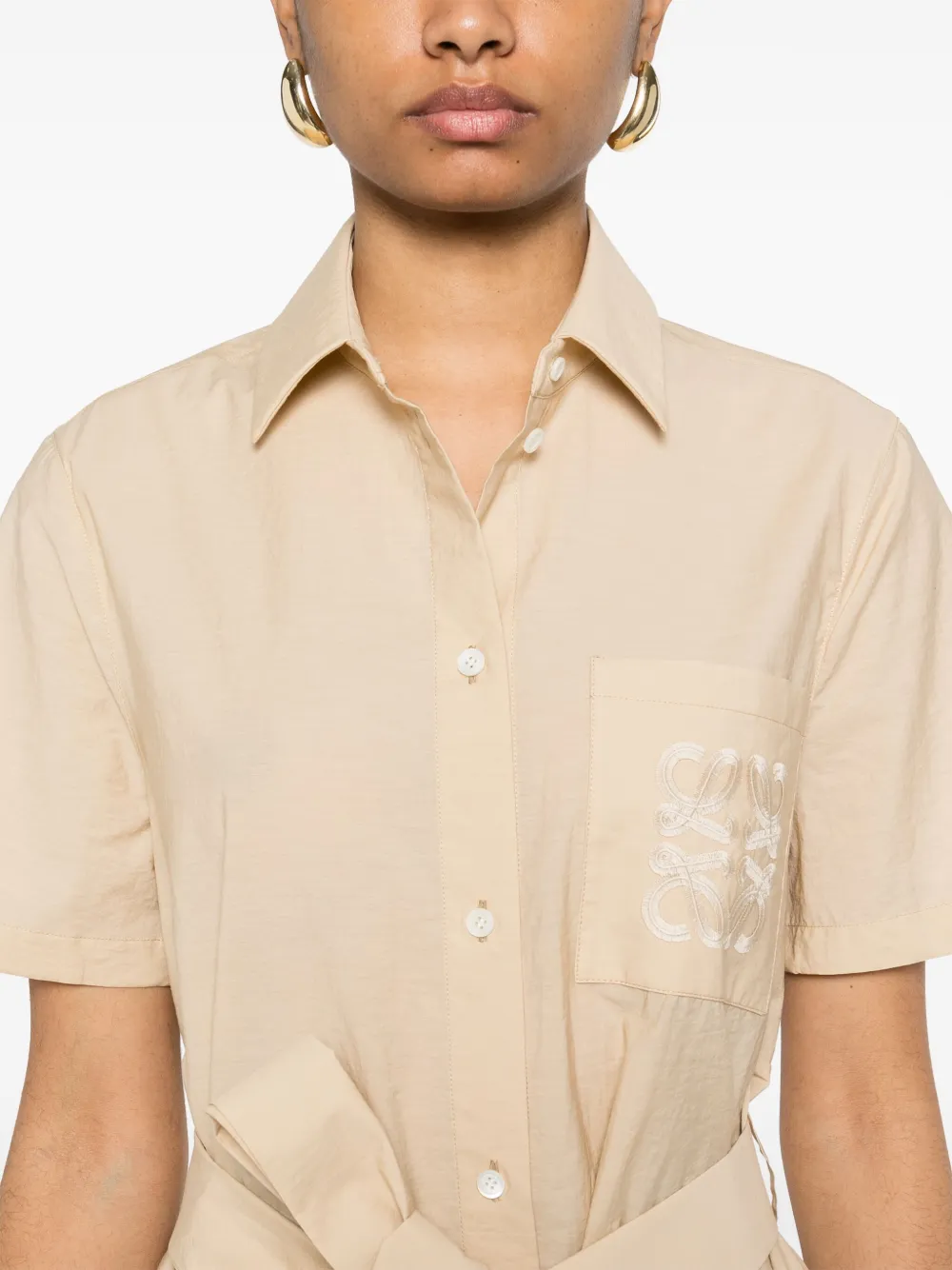 LOEWE Mini-jurk met Anagram-patroon Beige