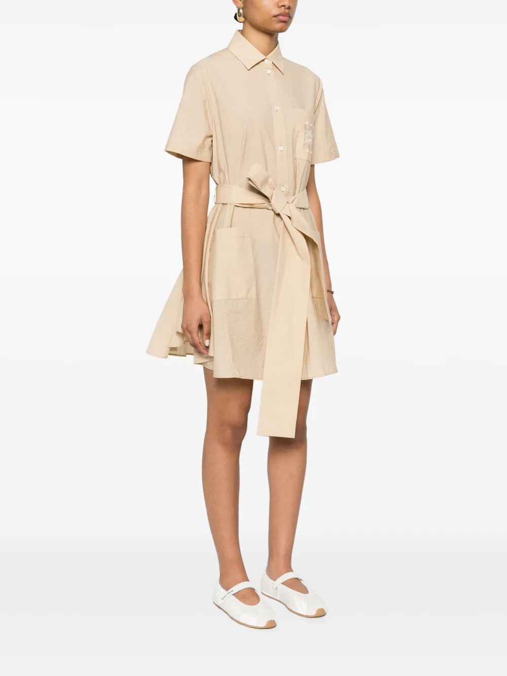 LOEWE Mini-jurk met Anagram-patroon Beige