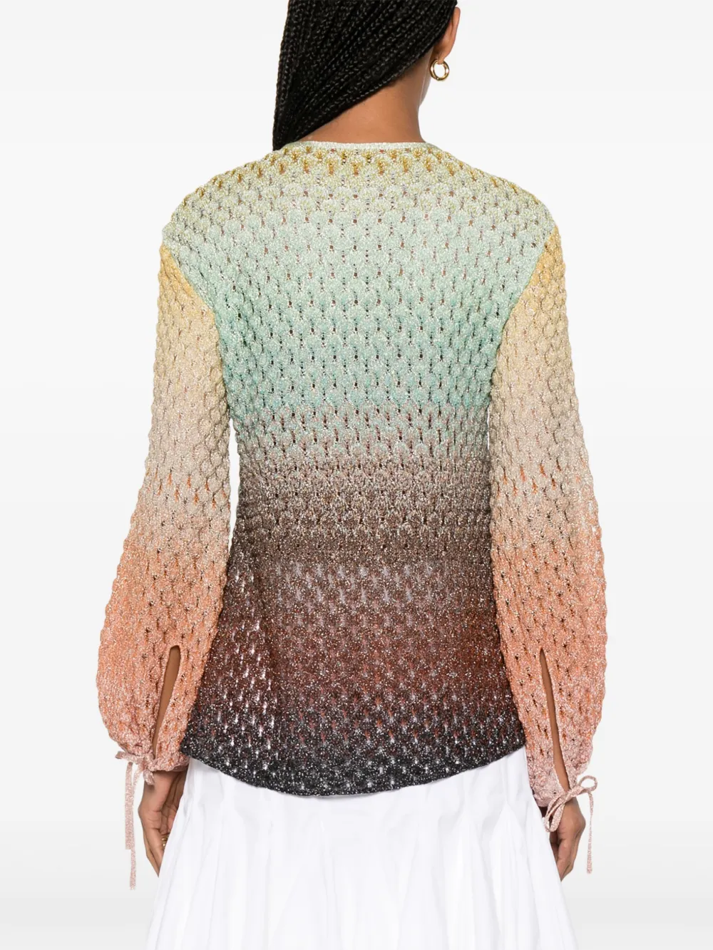 Shop Missoni Dégradé V-neck Blouse In Brown