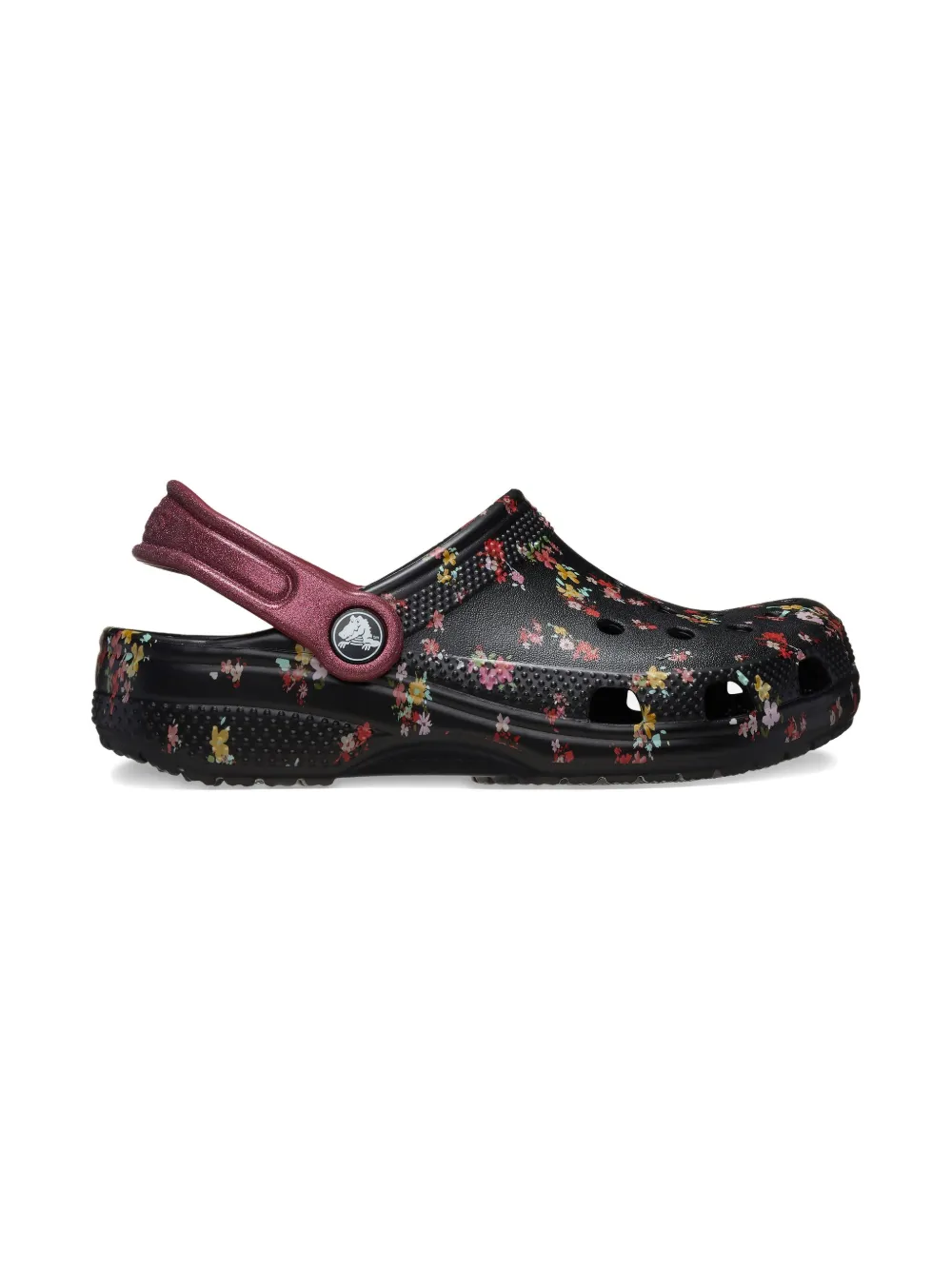 Crocs Kids floral-print clogs Zwart