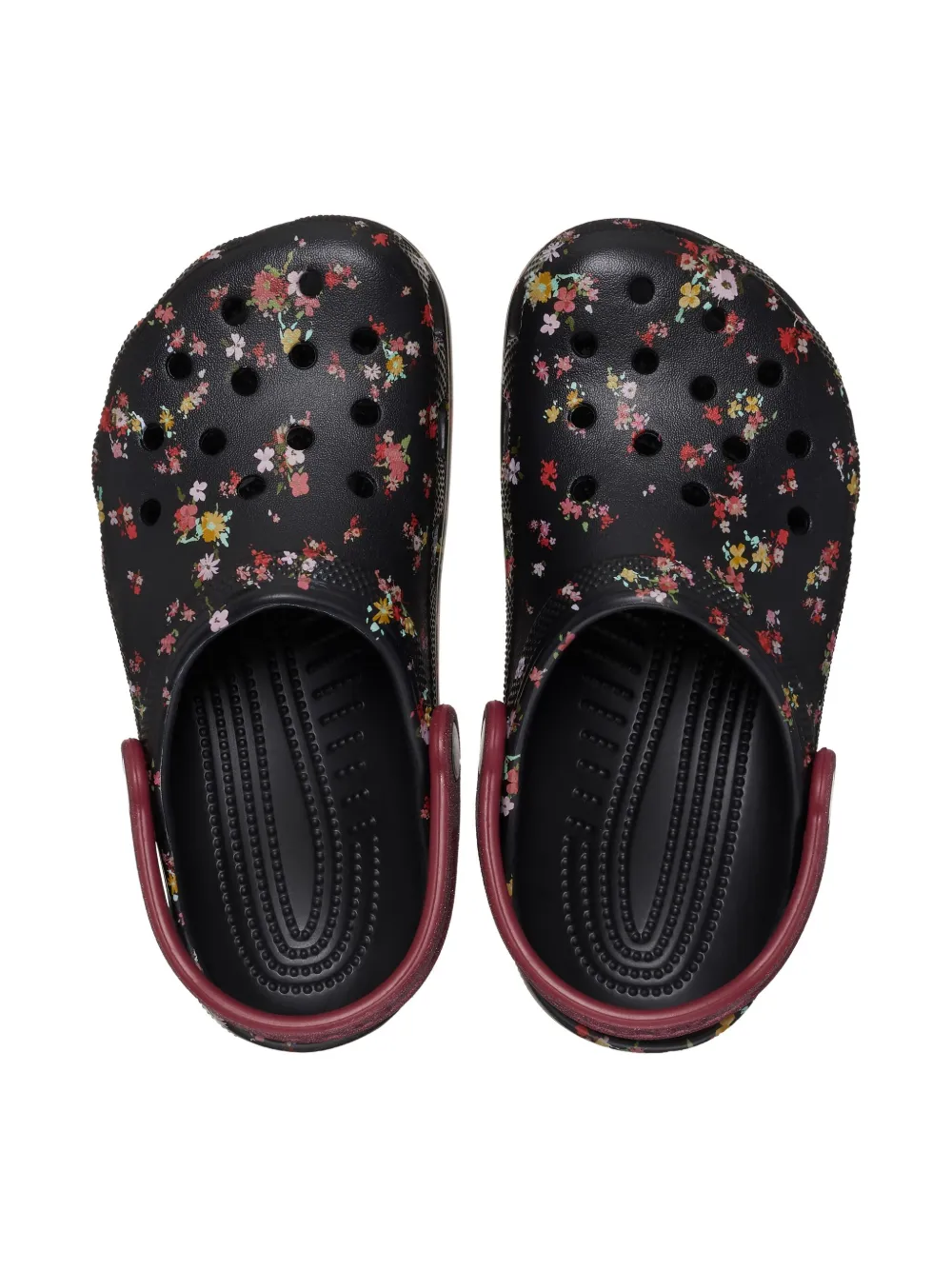 Crocs Kids floral-print clogs Zwart