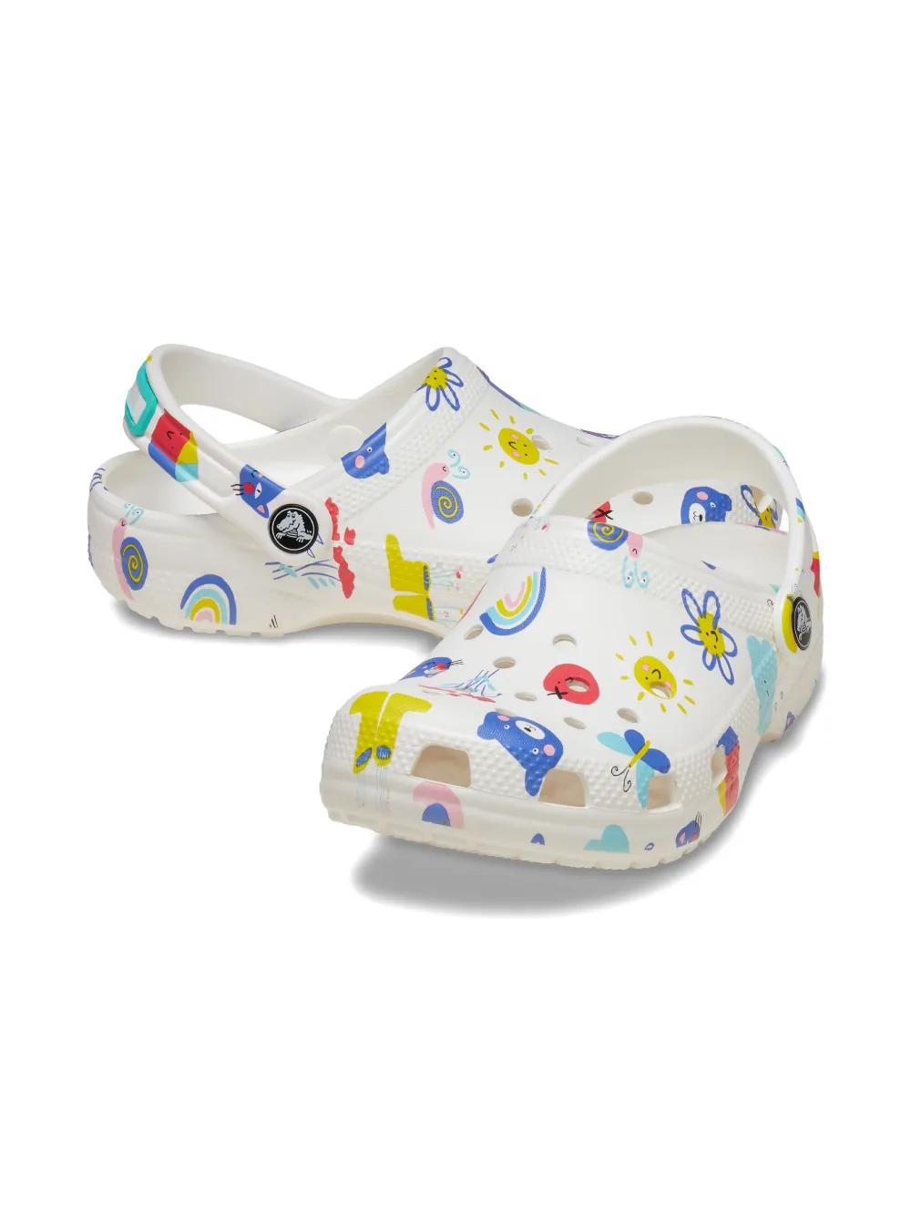 Crocs Kids printed clogs White
