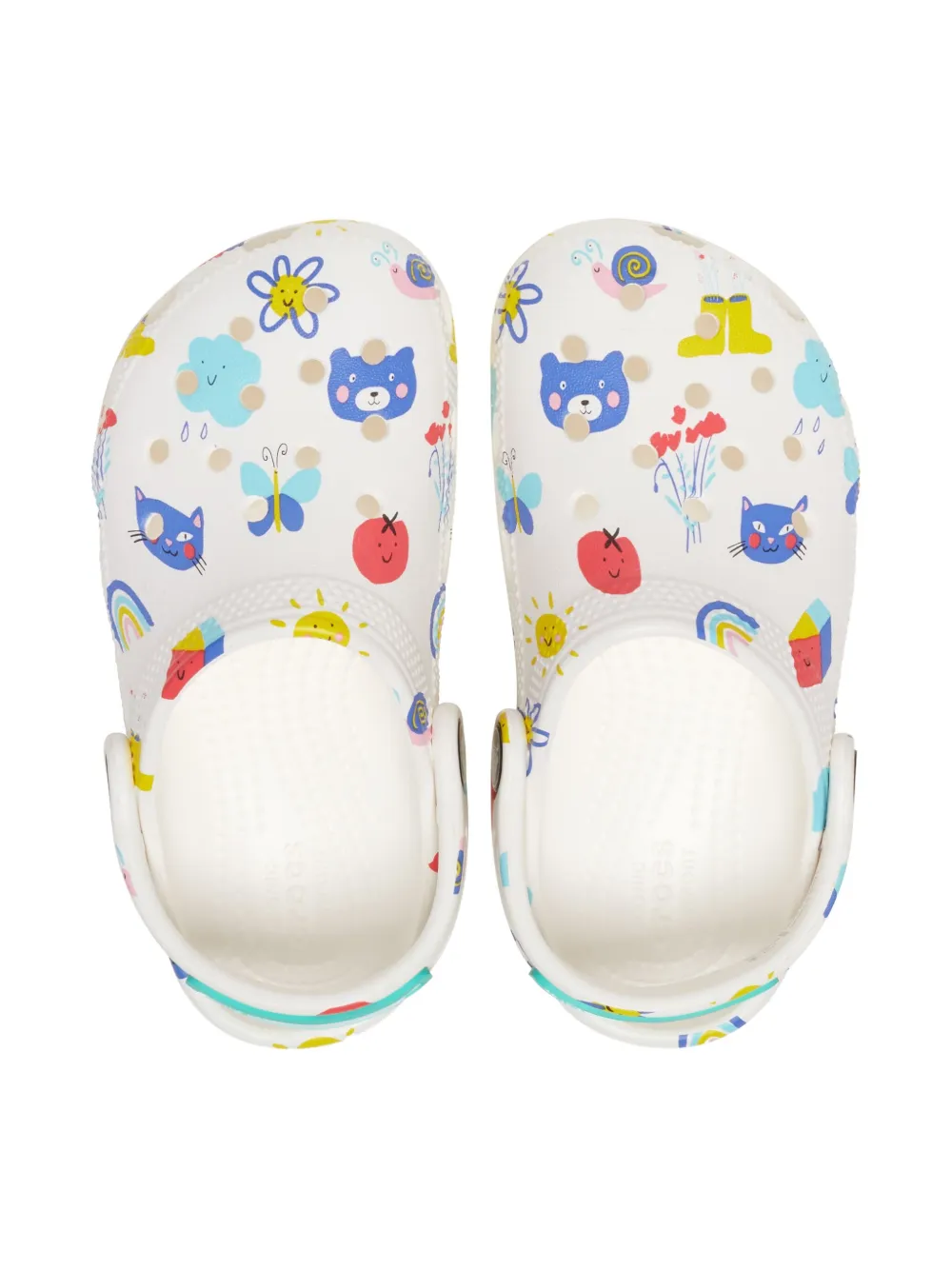 Crocs Kids printed clogs White