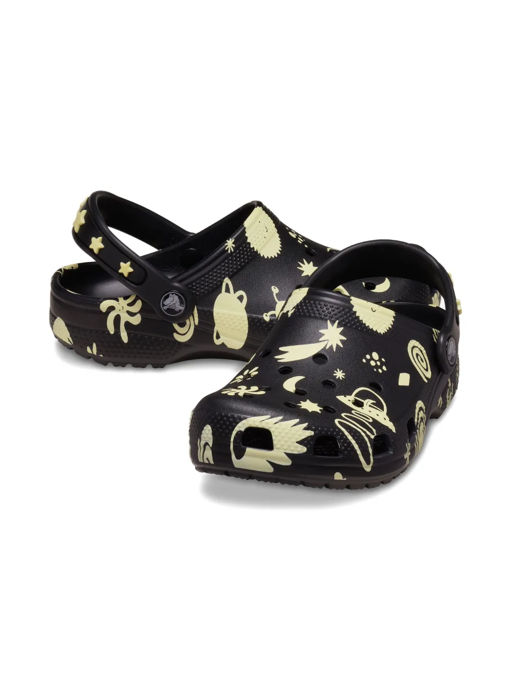 Crocs Kids space-print clogs Black