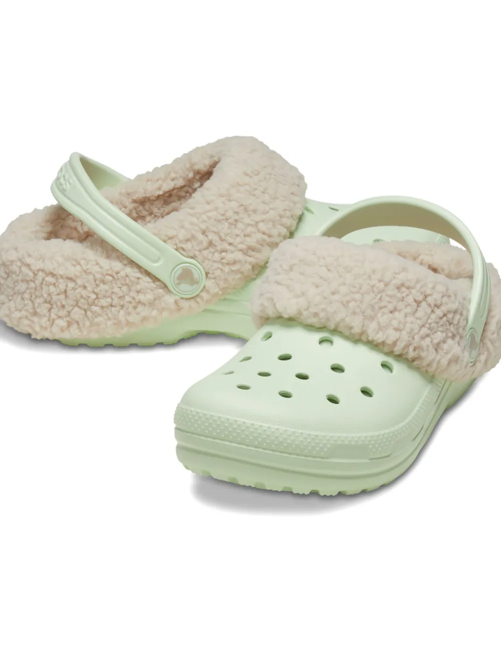 Crocs Kids faux-fur lined clogs Groen