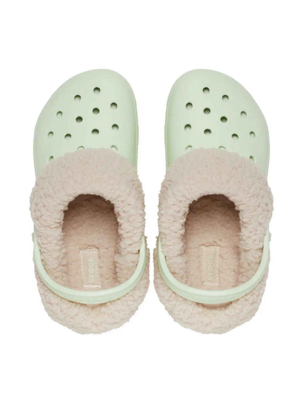 Crocs Kids faux-fur lined clogs Groen