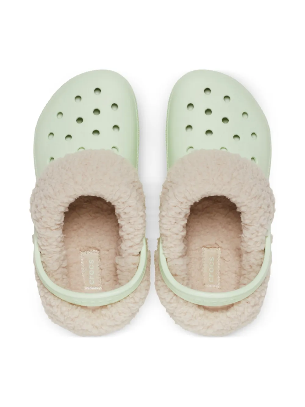 Crocs Kids faux-fur lined clogs Green