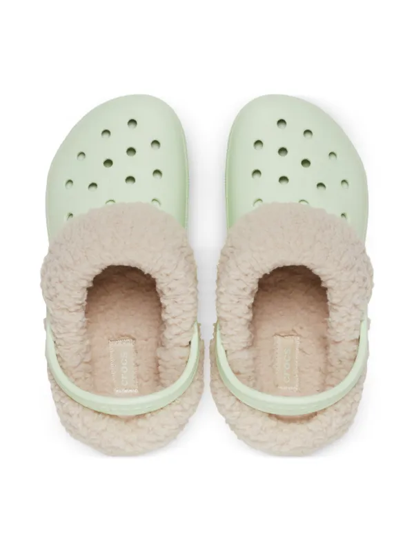 Crocs Kids Sabots En Fourrure Artificielle Vert FARFETCH FR