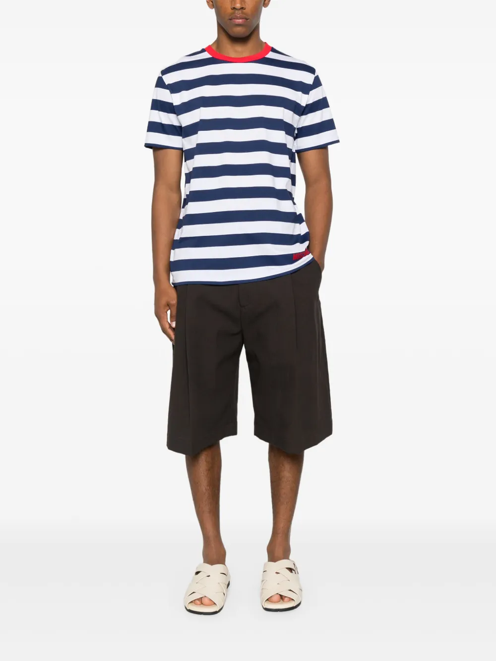 Moschino Gestreept T-shirt - Wit