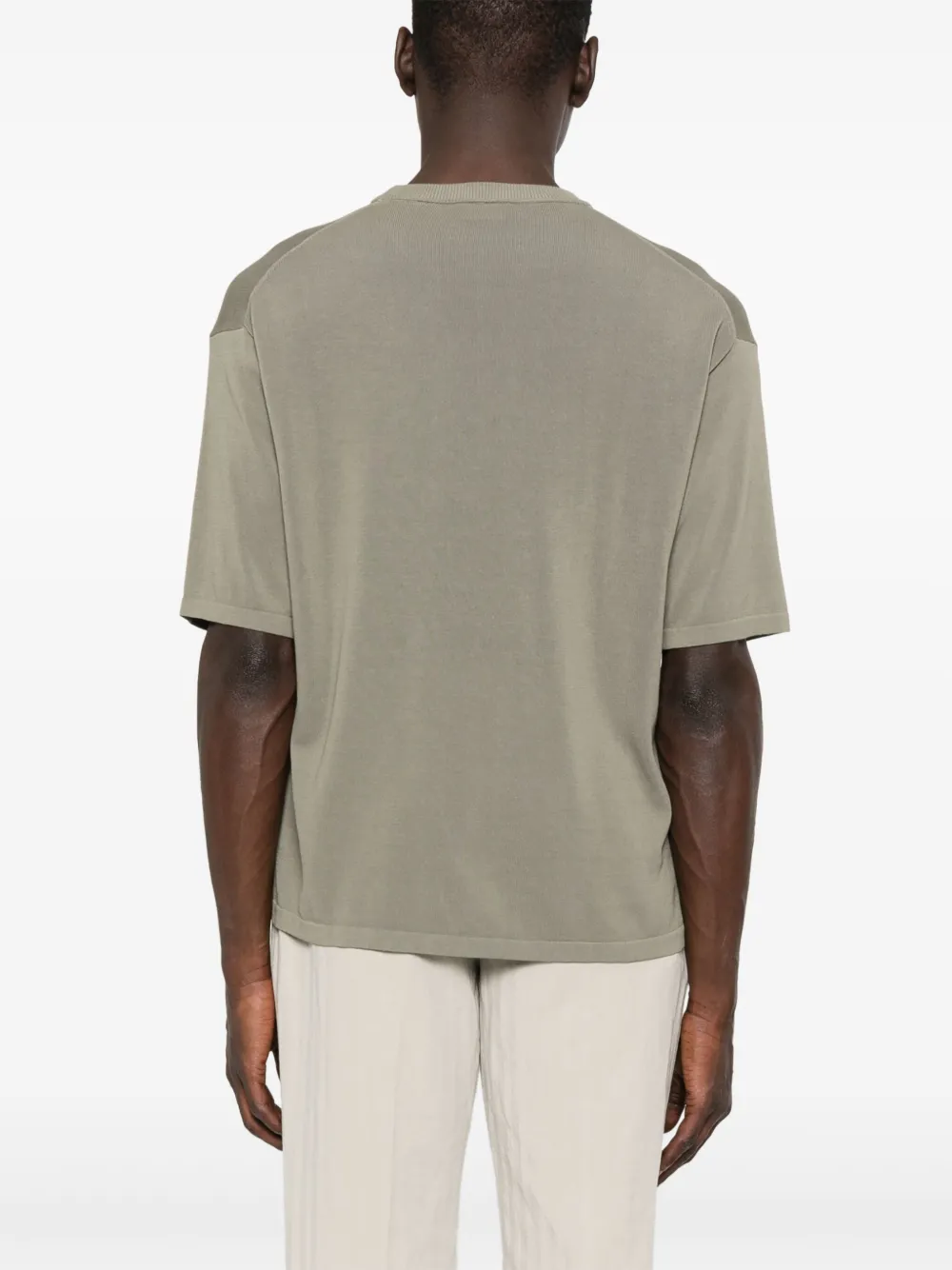 Roberto Collina Fijngebreid T-shirt Groen