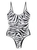 Fisico zebra-patterned swimsuit - Black