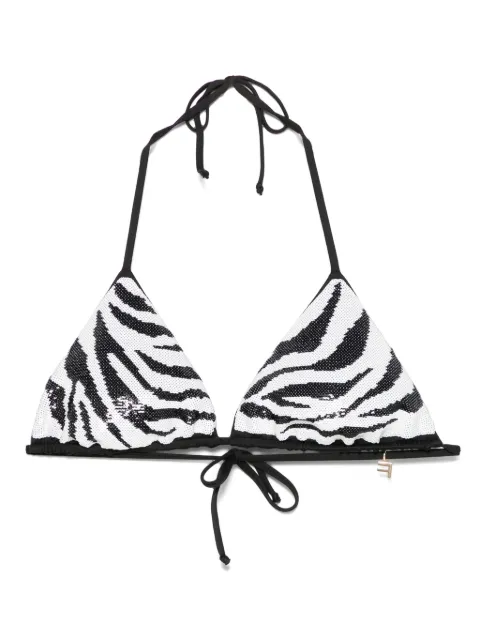 Fisico top de bikini con motivo de cebra