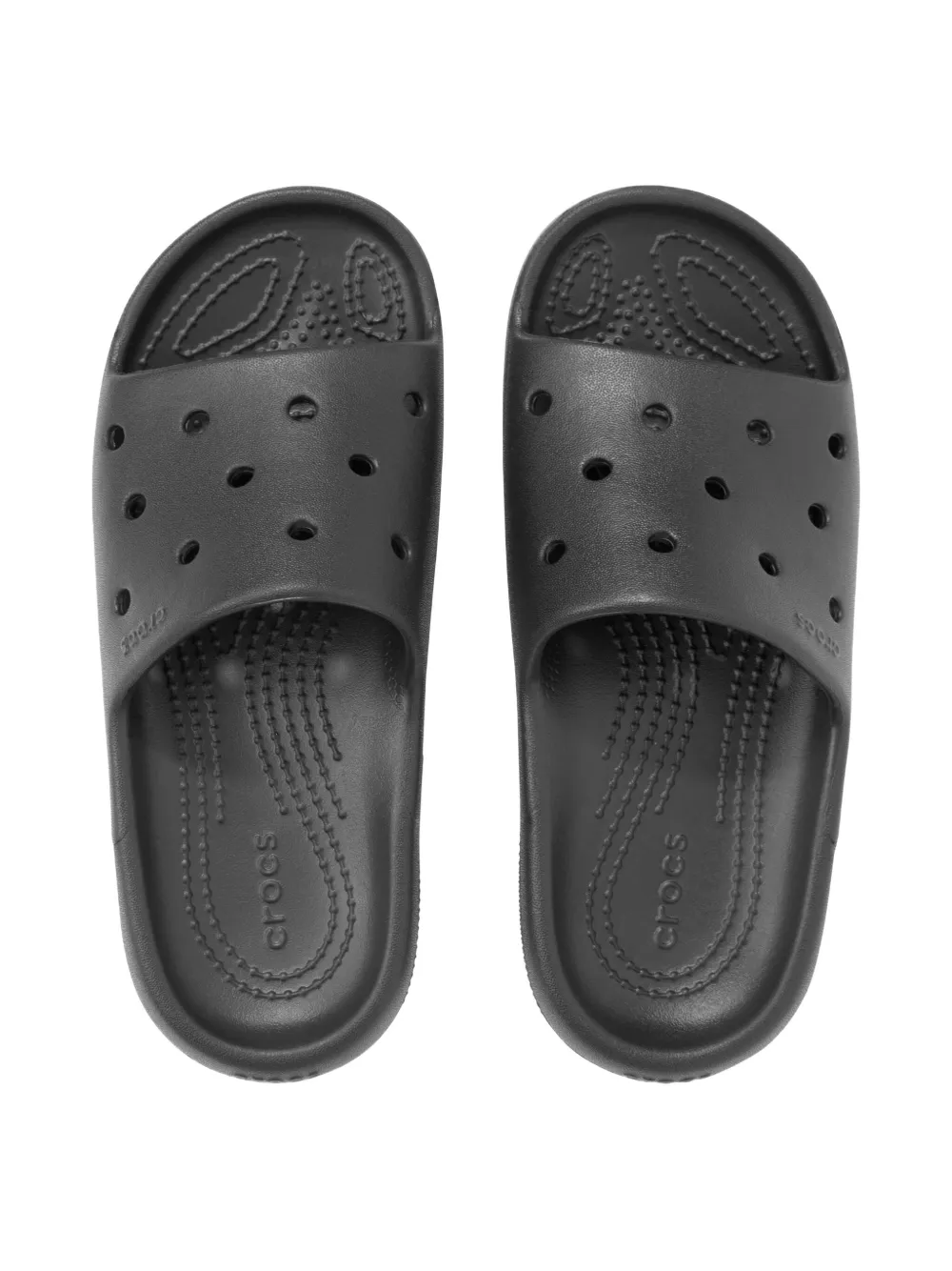 Crocs Kids perforated slides Zwart