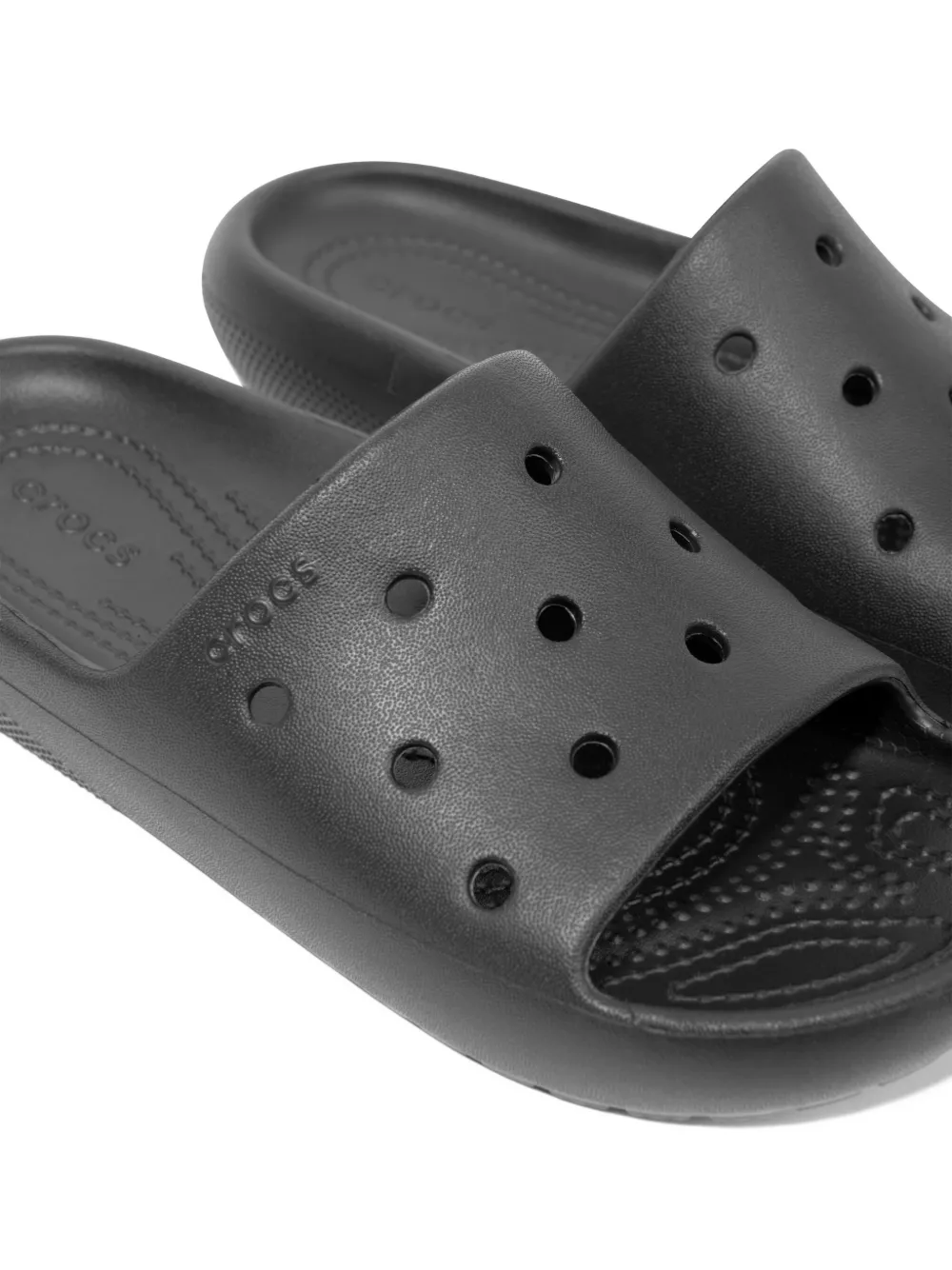 Crocs Kids perforated slides Zwart