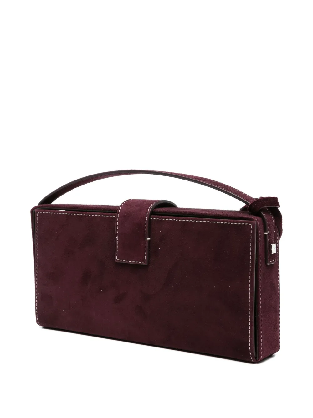 Magda Butrym Apolonia rose-embellished suede clutch bag Rood