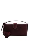 Magda Butrym Apolonia rose-embellished suede clutch bag - Red