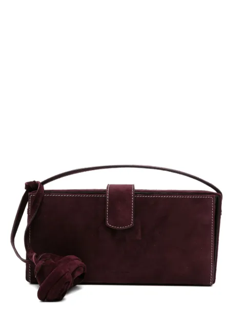Magda Butrym Apolonia rose-embellished suede clutch bag