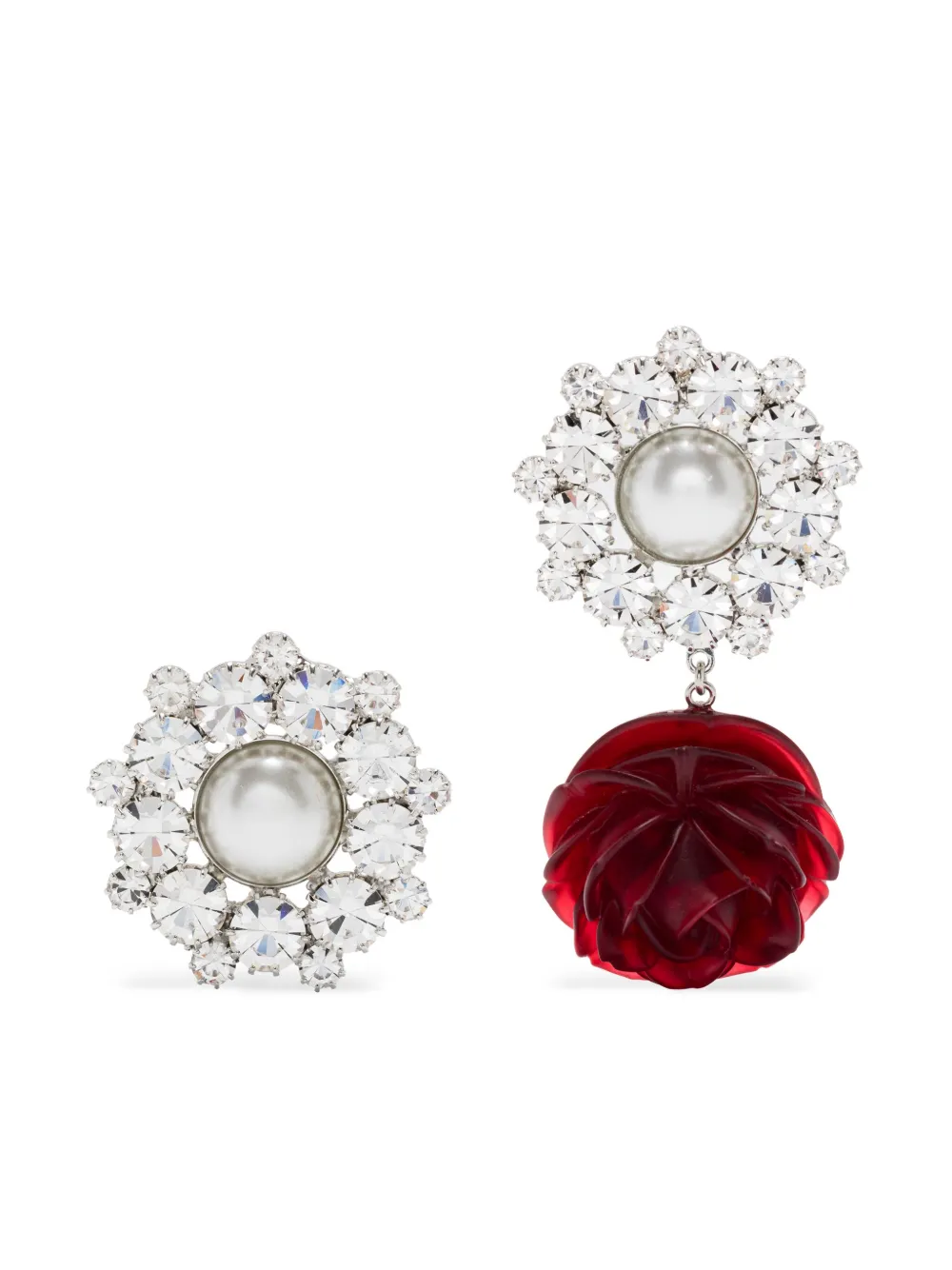 rose-appliqué earrings