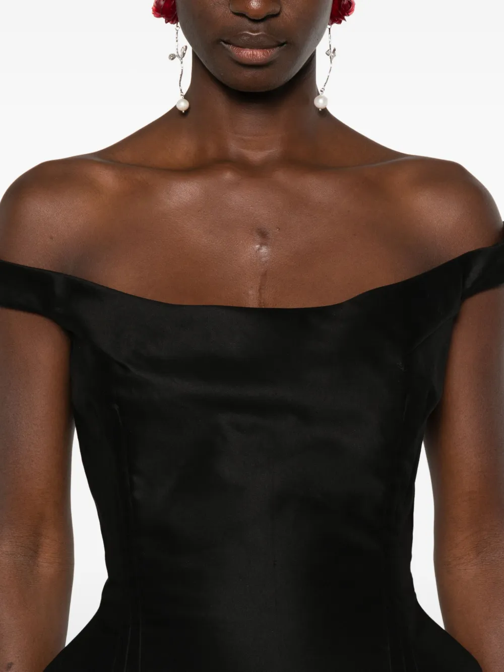 Magda Butrym silk midi dress Zwart
