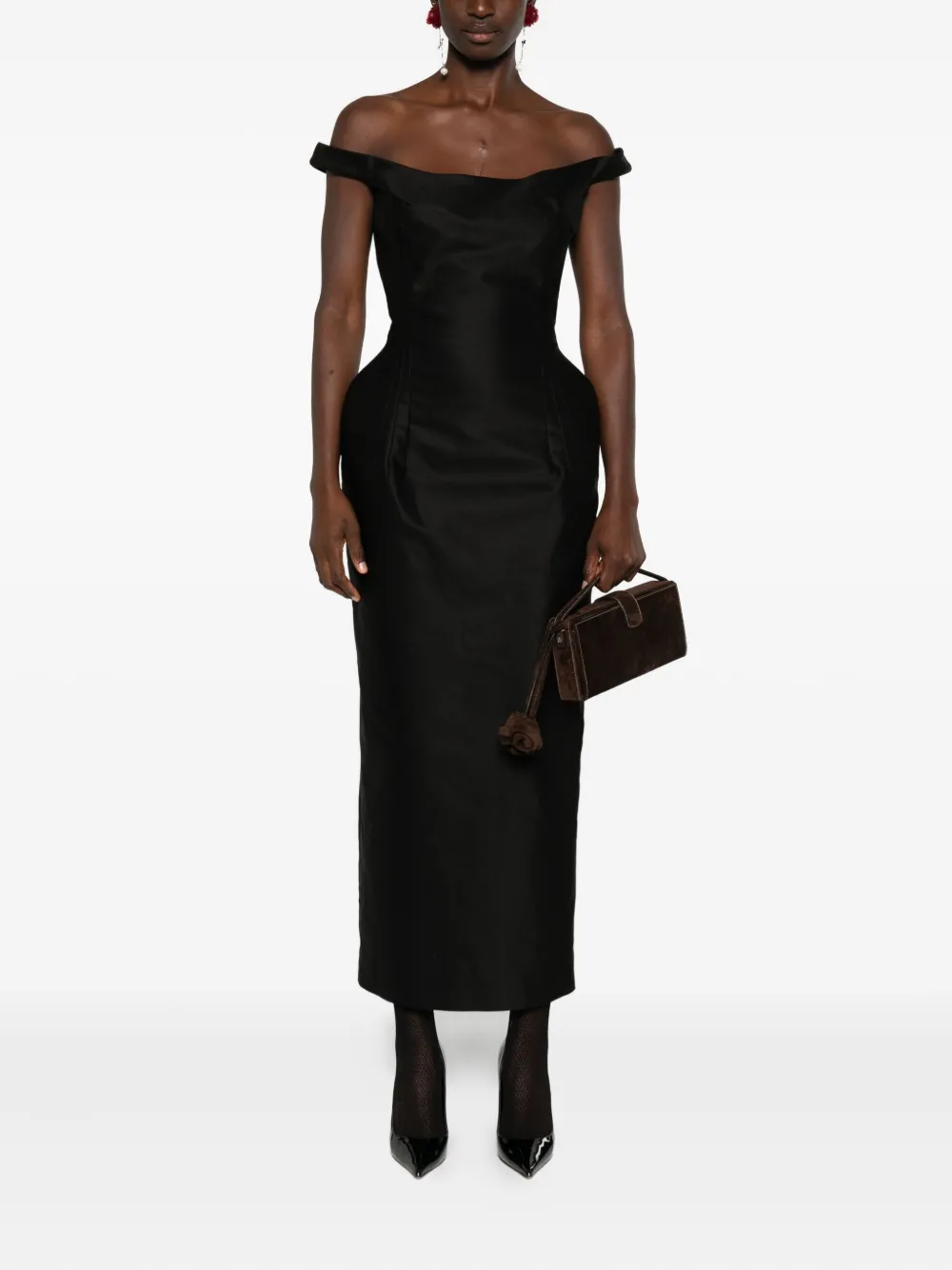 Magda Butrym silk midi dress - Zwart
