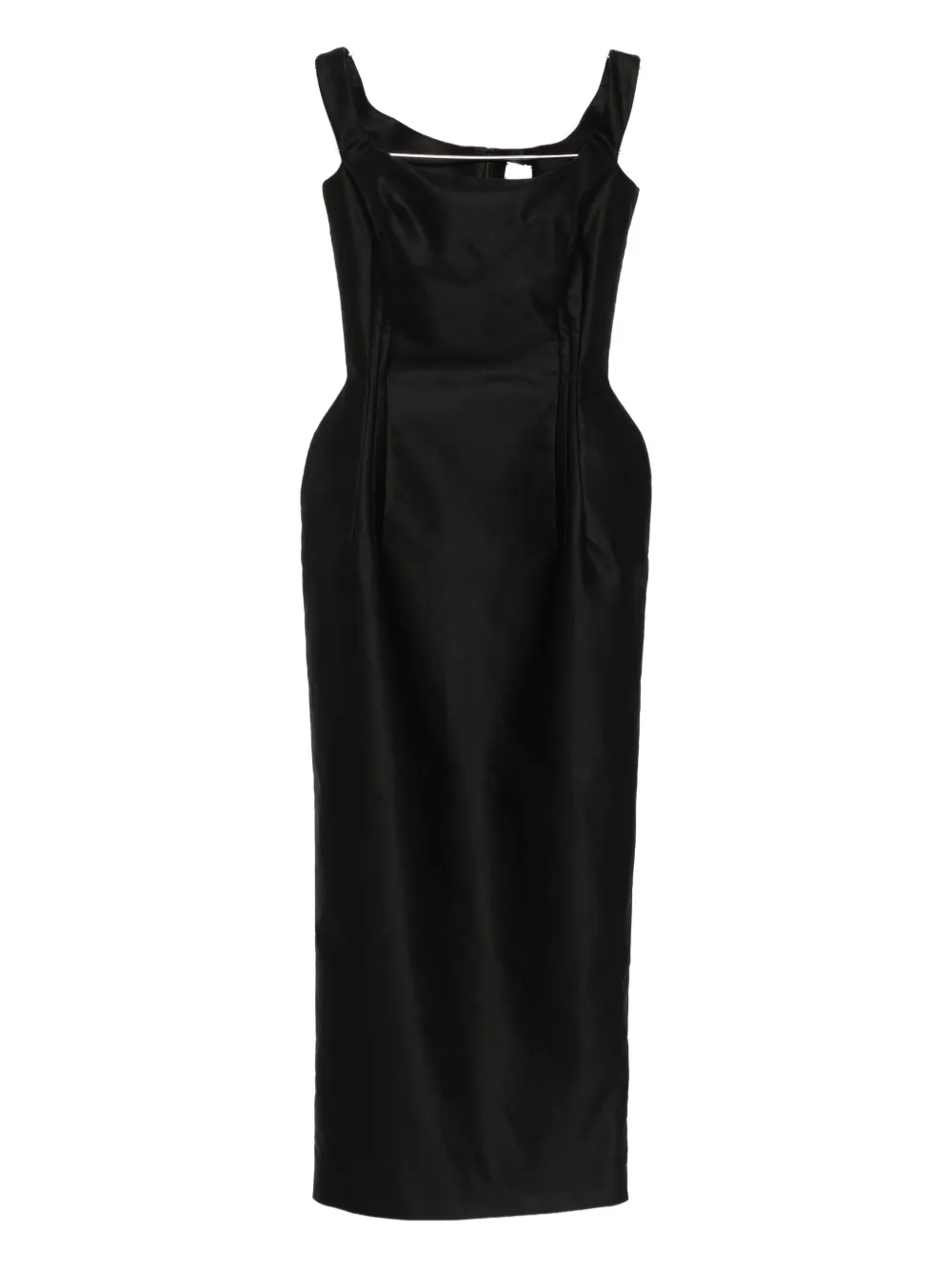 Magda Butrym silk midi dress Zwart